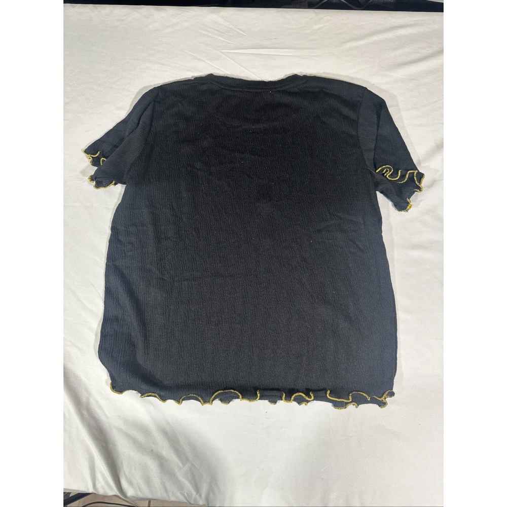 NEW $68 Emerson Road [ Small ] 2 Piece Set Daisy Pajamas Tee + Shorts Black 7069 - Picture 8 of 14